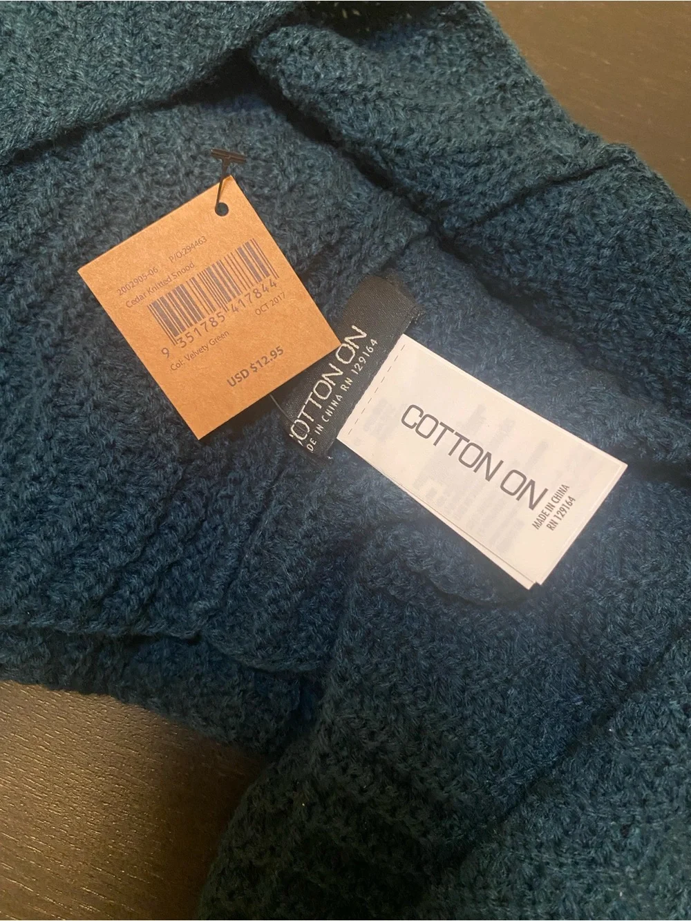 Cotton On - Emerald Knit Infinity Scarf (NWT)